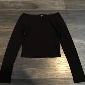 Black off the shoulder top